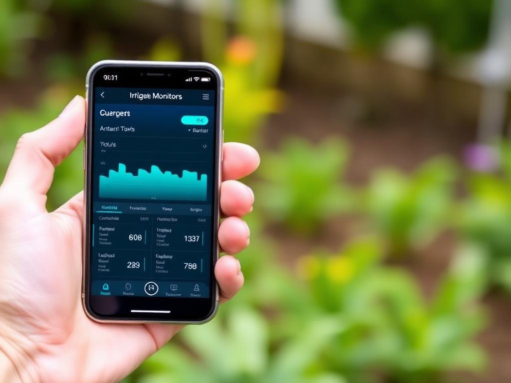 Smartphone showing the TexHydro smart irrigation monitoring app
